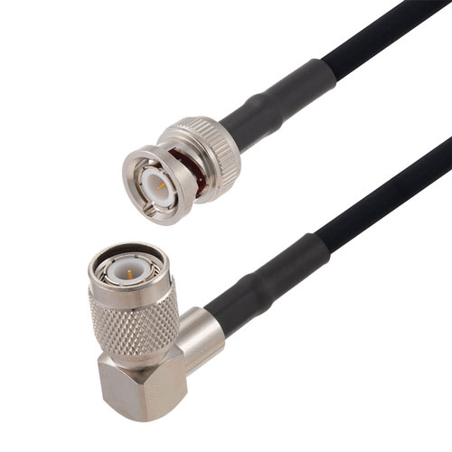 TNC Male Right Angle to BNC Male Cable Using RG223 Coax Fairview Microwave FMCA2683