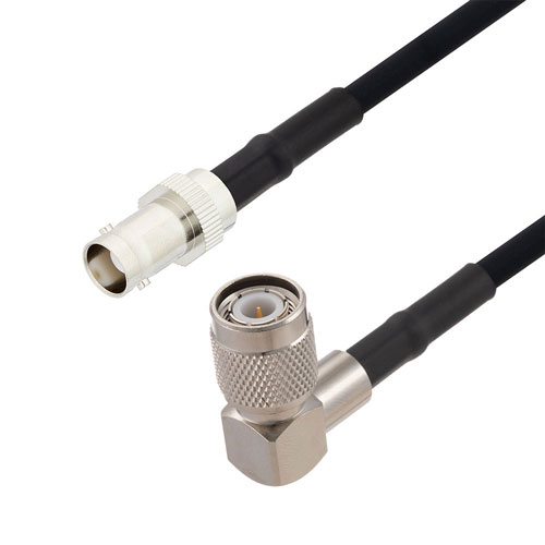 BNC Female to TNC Male Right Angle Cable Using RG223 Coax Fairview Microwave FMCA2710