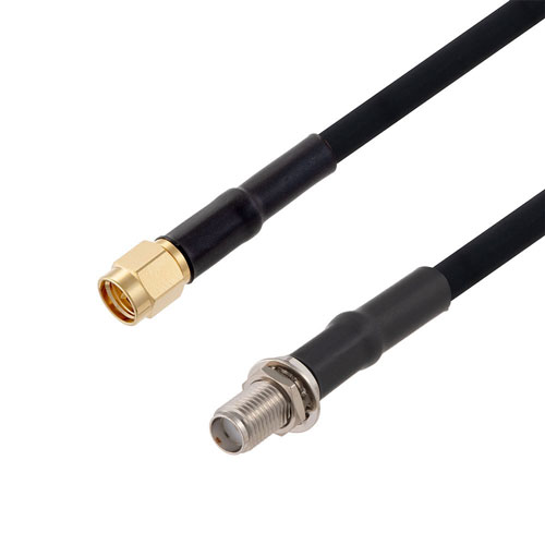 SMA Male to SMA Female Bulkhead Cable in 50 CM Length Using RG223 Coax Fairview Microwave FMCA2726-50CM