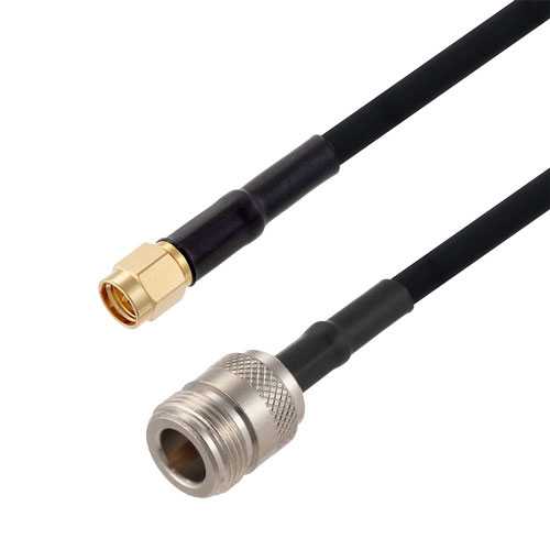 SMA Male to N Female Cable in 50 CM Length Using RG223 Coax Fairview Microwave FMCA2728-50CM