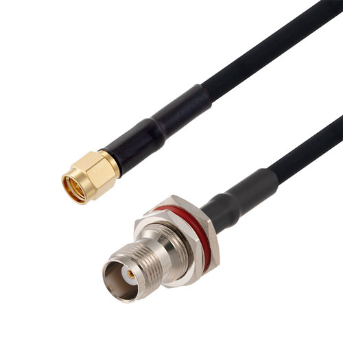 SMA Male to TNC Female Bulkhead Cable in 150 CM Length Using RG223 Coax Fairview Microwave FMCA2732-150CM