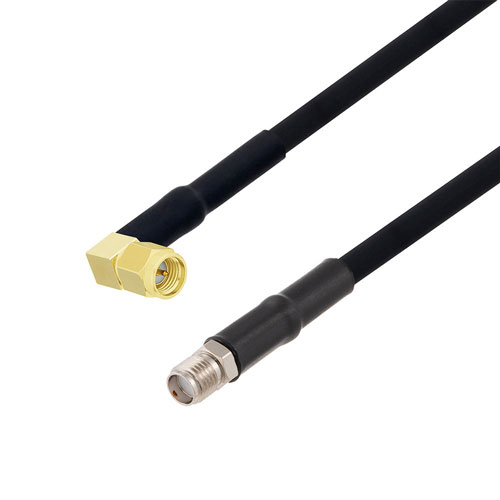 SMA Male Right Angle to SMA Female Cable in 100 CM Length Using RG223 Coax Fairview Microwave FMCA2733-100CM