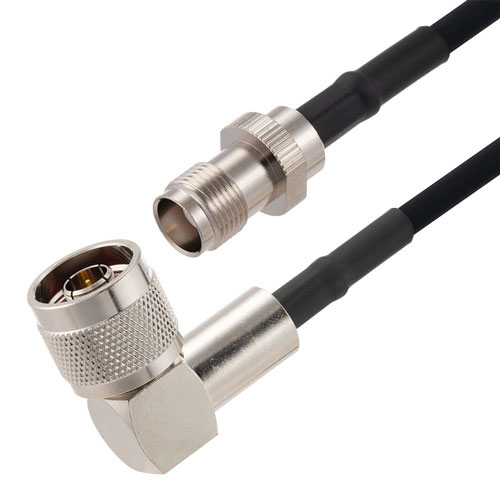 N Male Right Angle to TNC Female Cable in 50 CM Length Using RG223 Coax Fairview Microwave FMCA2773-50CM