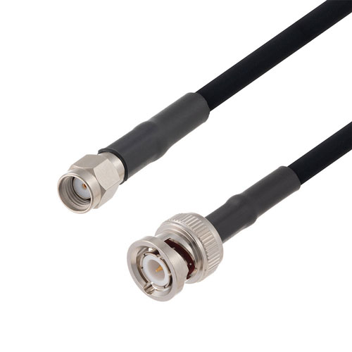 Reverse Polarity SMA Male to BNC Male Cable in 200 CM Length Using RG223 Coax Fairview Microwave FMCA2786-200CM