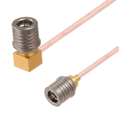 QMA Male to QMA Male Right Angle Cable Using RG405 Coax in 100CM Length Fairview Microwave FMCA2927-100CM