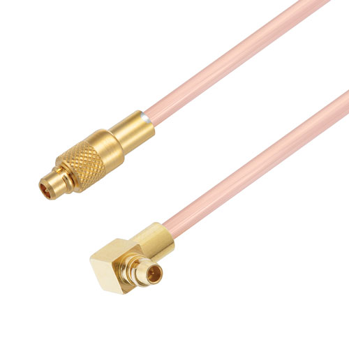 MMCX Plug to RA MMCX Plug Cable RG405 Type .086 Coax in 150 CM Fairview Microwave FMCA2970-150CM