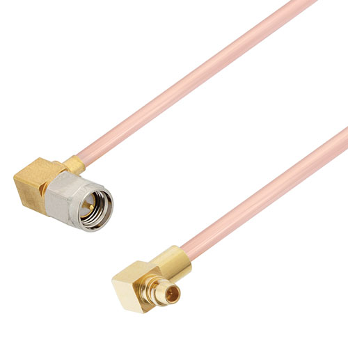 RA MMCX Plug to RA SMA Male Cable RG405 Type .086 Coax in 200 CM Fairview Microwave FMCA2975-200CM