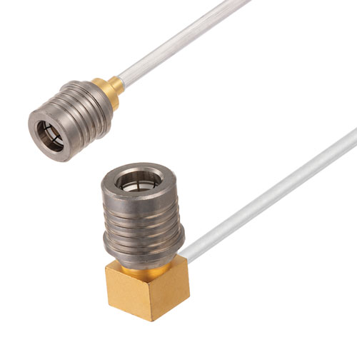 QMA Male to RA QMA Male Cable Tinned Copper RG405 Type .086 Coax in 100 CM Fairview Microwave FMCA3045-100CM