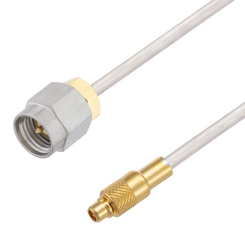 MMCX Plug to SMA Male Cable Tinned Copper RG405 Type .086 Coax in 100 CM Fairview Microwave FMCA3099-100CM