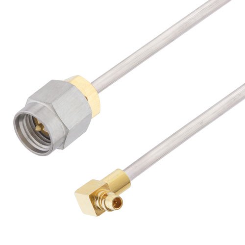 RA MMCX Plug to SMA Male Cable Tinned Copper RG405 Type .086 Coax in 100 CM Length Fairview Microwave FMCA3100-100CM