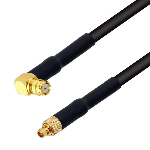 Low Loss Push-On RA SMP Female to MMCX Plug Cable LMR-100 Coax Fairview Microwave FMCA3170