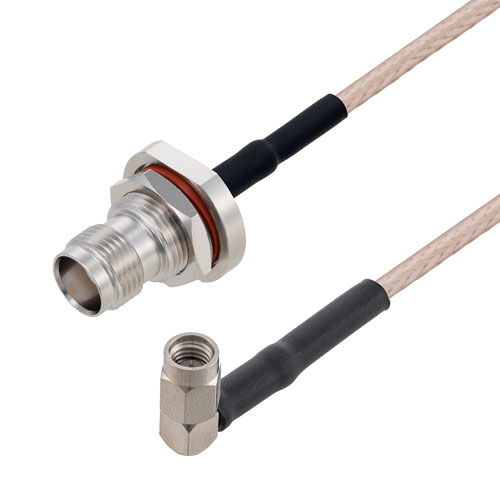 TNC Female Bulkhead to RA SSMA Male Cable RG-316 Coax Fairview Microwave FMCA3212