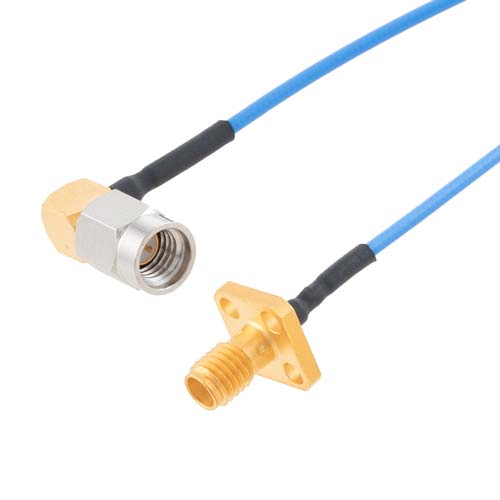 RA SSMA Male to SSMA Female 4 Hole Flange Cable FM-P047 Coax Fairview Microwave FMCA9981