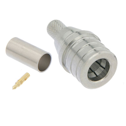 QMA Male (Plug) Snap-On Connector For RG55, RG142, RG223, RG400 Cable, Crimp/Solder Fairview Microwave FMCN1148