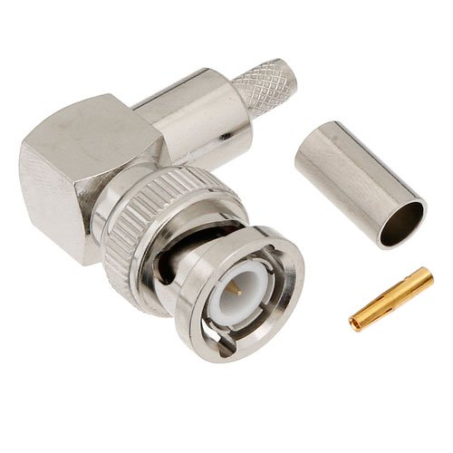 Right Angle BNC Male (Plug) Connector For RG58 Cable, Crimp/Crimp Fairview Microwave FMCN1149