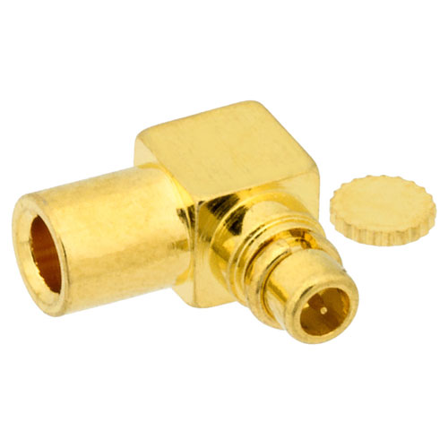 RA MMCX Plug Connector For RG405 Cable, Solder, Gold over Nickel Plated Brass Body, Length 0.32 In Fairview Microwave FMCN1155