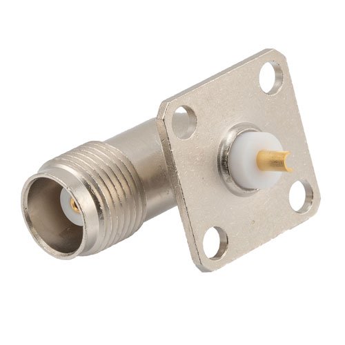 Right Angle TNC Female (Jack) Connector Solder Cup Terminal 4 Hole Flange (Panel Mount), Solder Fairview Microwave FMCN1178