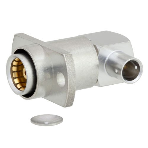 Right Angle BMA Jack (Female) Slide-On Connector 2 Hole Flange (Panel Mount) For RG402, RG402 Tinned, .141 SR Cable, Solder Fairview Microwave FMCN1214