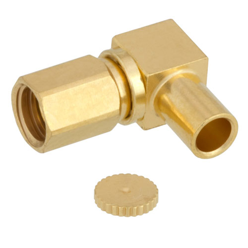 Right Angle SSMC Plug (Male) Connector For RG405, RG405 Tinned, .086 SR Cable, Solder Fairview Microwave FMCN1269