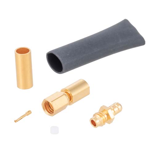 SSMC Plug Connector for RG316-DS, RG188-DS Cable, Crimp/Solder, Gold Plated Berllium Copper Body, Length 0.7 In Fairview Microwave FMCN1292