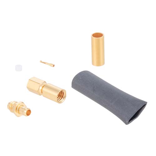 SSMC Plug Connector for RG316-DS, RG188-DS Cable, Crimp/Solder, Gold Plated Berllium Copper Body, Length 0.7 In Fairview Microwave FMCN1292