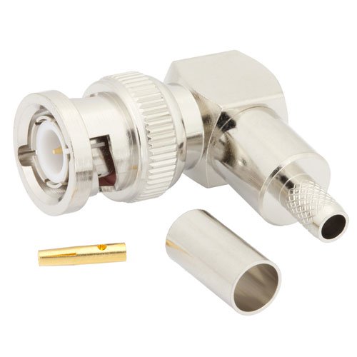 Right Angle BNC Male (Plug) Connector For RG55, RG142, RG223, RG400 Cable, Crimp/Solder Fairview Microwave FMCN1372