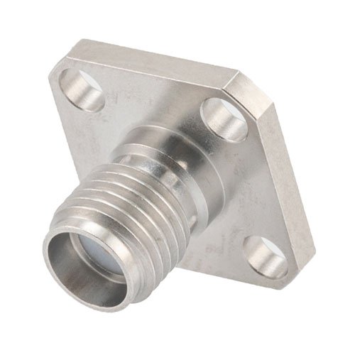 SMA Female (Jack) Connector Field Replaceable 4 Hole Flange (Panel Mount) 0.036 inch Pin, .340 inch Hole Spacing with Metal Contact Ring Fairview Microwave FMCN1621