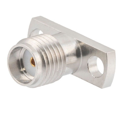 SMA Female (Jack) Connector Field Replaceable 2 Hole Flange (Panel Mount) 0.012 inch Pin, .400 inch Hole Spacing with Metal Contact Ring Fairview Microwave FMCN1629