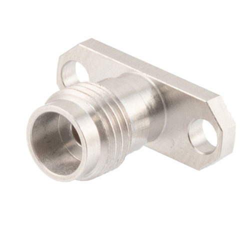 2.4mm Female (Jack) Connector Field Replaceable 2 Hole Flange (Panel Mount), .481 inch Hole Spacing 0.015 inch Pin with Metal Contact Ring Fairview Microwave FMCN1670