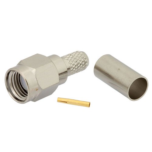 RP SMA Male Connector Crimp/Solder Attachment for RG55, RG141, RG142, RG223, RG400 Fairview Microwave FMCN1759