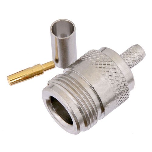 N Female Connector Crimp/Crimp Attachment for RG55, RG141, RG142, RG223, RG400 Fairview Microwave FMCN1760