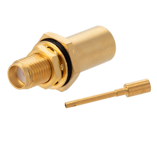 SMA Female Bulkhead Mount Connector Solder Attachment for FM-SR250ALTN-STR, FM-SR250ALTN, RG401, .235 inch D Hole Fairview Microwave FMCN1913