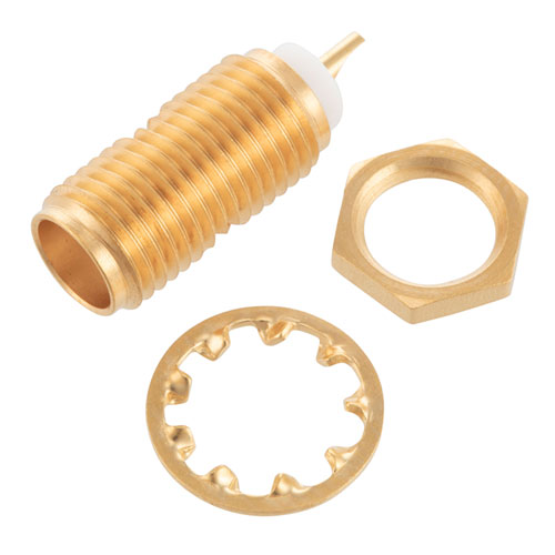 SMA Female Bulkhead Connector Solder Cup Terminal Solder Attachment , .250 inch Diameter Fairview Microwave FMCN4411