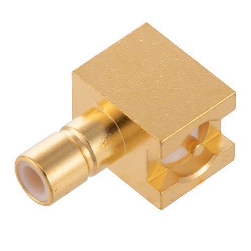 RF PCB Connector, SMB Jack Right Angle Connector Solder Attachment Surface Mount PCB Fairview Microwave FMCN44121