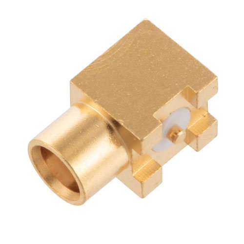 RF PCB Connector, MCX Jack Right Angle Connector Solder Attachment Surface Mount PCB Fairview Microwave FMCN44277