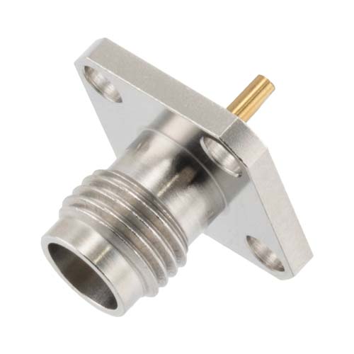 2.4mm Female (Jack) 4 hole 0.5 inches SQ 4 Hole Flange with Solder Cup Contact 50Ghz VSWR1.2 Fairview Microwave FMCN45940