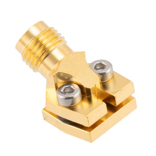 1.85mm Female (Jack) Connector 30 Degree Angle Solderless PCB Mount 2 Hole Flange 70GHz VSWR1.5 Fairview Microwave FMCN45946