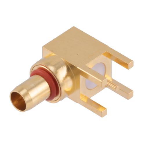 RA BMMA Male (Plug) PCB Connector Thru Hole Solder Attachment 0.200 inch X 0.067 inch Hole Spacing Fairview Microwave FMCN5140