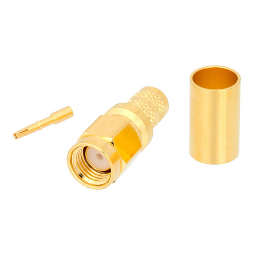 Reverse Polarity SMA Male (Plug) Connector For LMR-240, LMR-240-DB, LMR-240-UF, RG8X, .240 inch, B7808A Cable, Crimp/Solder Fairview Microwave FMCO1051