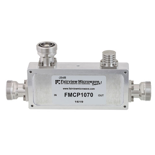 7/16 DIN Directional Coupler 20 dB Coupled Port From 698 MHz to 2.7 GHz Rated To 200 Watts Fairview Microwave FMCP1070