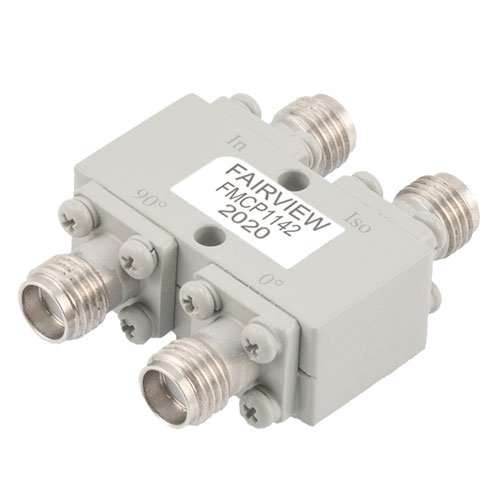 SMA 90 Degree Hybrid Coupler from 6 GHz to 18 GHz Rated to 30 Watts Fairview Microwave FMCP1142