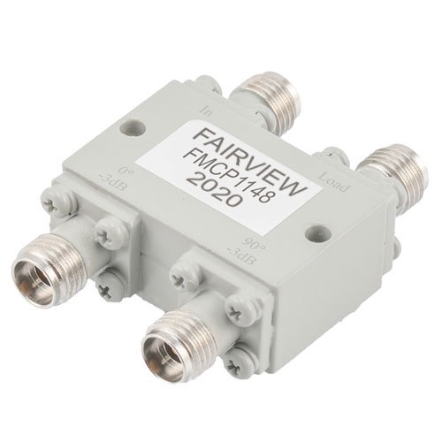 2.92mm 90 Degree Hybrid Coupler from 20 GHz to 40 GHz Rated to 20 Watts Fairview Microwave FMCP1148