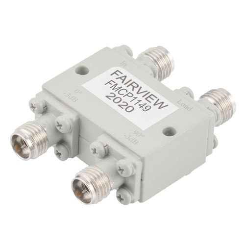 2.92mm 90 Degree Hybrid Coupler from 8 GHz to 43.5 GHz Rated to 20 Watts Fairview Microwave FMCP1149