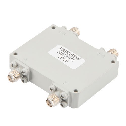 SMA 180 Degree Hybrid Coupler from 4 GHz to 18 GHz Rated to 50 Watts Fairview Microwave FMCP1160