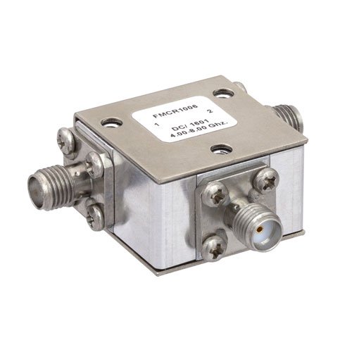 High Power Circulator SMA Female With 18 dB Isolation From 4 GHz to 8 GHz Rated to 50 Watts Fairview Microwave FMCR1006