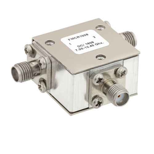 High Power Circulator SMA Female With 20 dB Isolation From 7 GHz to 12.4 GHz Rated to 50 Watts Fairview Microwave FMCR1008