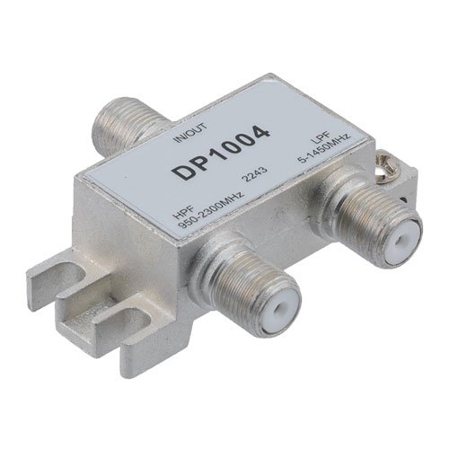 75 Ohm Diplexer, 5 to 1450 MHz Low Pass, 1650 to 2300 MHz High Pass, Type F Female Fairview Microwave FMDP1004