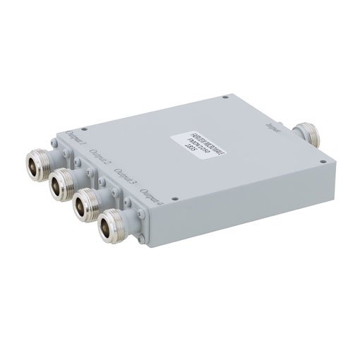 4 Way Power Divider N Interface from 375 MHz to 6 GHz Rated at 30 Watts Fairview Microwave FMDV1050