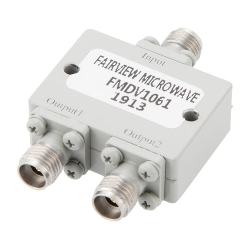 2 Way Power Divider 2.92mm Interface from 6 GHz to 40 GHz Rated at 20 Watts Fairview Microwave FMDV1061