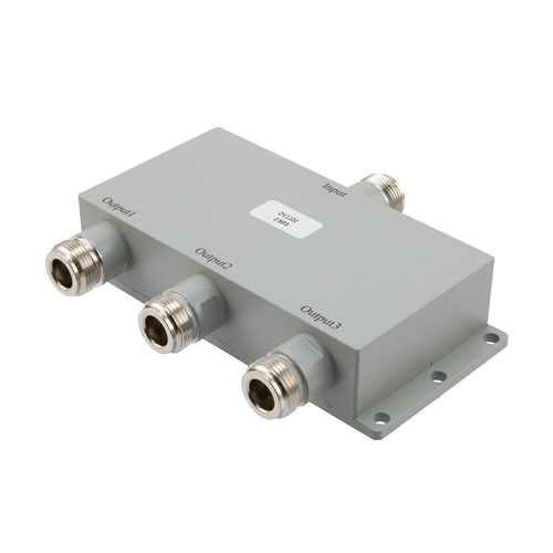 3 Way Power Divider N Connectors From 0.7 GHz to 2.7 GHz Rated at 30 Watts Fairview Microwave FMDV1100